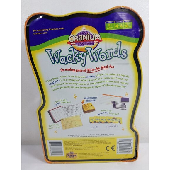Wacky Words by Cranium Fill in the Blank Childrens Game Damaged Sealed - Picture 2 of 5